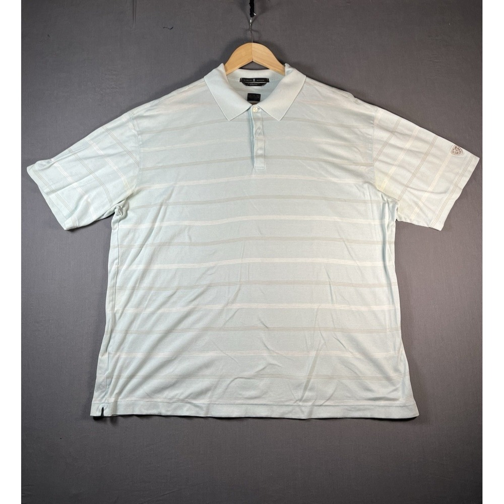 Nike Men's XL Tiger Woods Collection Polo Shirt Blue Striped Golf